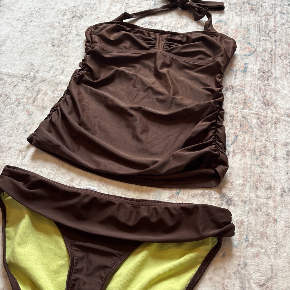 Athleta Brown Tankini  Set